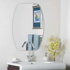   SSM308 Frameless Oval Wall Mirror, Etched Glass