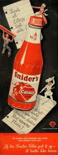   Ad Sniders Catsup Tomato Ketchup Bottle   ORIGINAL ADVERTISING  