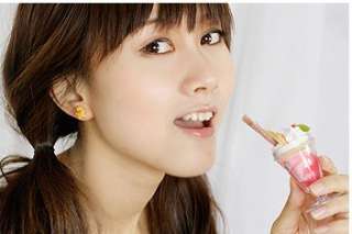 100% Authentic Korean Jewelry   Brown Snowman Earrings  