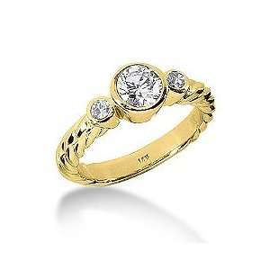    3/4 Ct. TW Diamond Rope Shank Ring in 14K Yellow Gold Jewelry