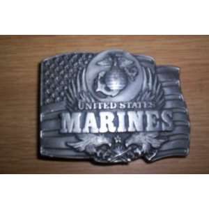    United States Marines Siskiyou Pewter Belt Buckle 