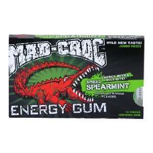 Mad Croc Spiked Spearmint Energy Gum Sugar Free   20 Pieces Per Pack 