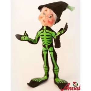  Annalee Mobilitee Doll Halloween Green Skeleton Elf 9 