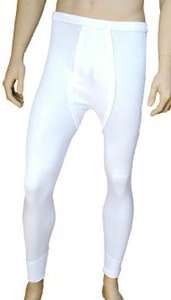 Mens Thermal Underwear Long John Pants, Sz S XXL, Wht, Blue, Grey 