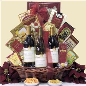   Holiday Christmas Wine Gift Basket  Grocery & Gourmet Food