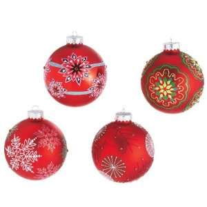   Snowflake Design Glass Ball Christmas Ornaments 3.5 Home & Kitchen