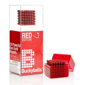 RED BUCKYBALLS 216 RED BUCKY BALLS MAGNETS NEW IN BOX DESK TOY  