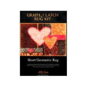  M.C.G Latch Hook Kit Rug 27x20 Heart Geometric