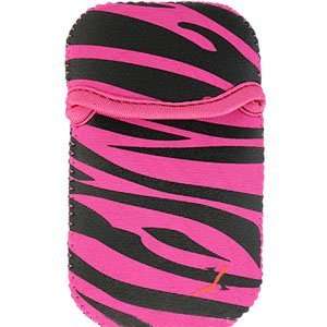   Flex Vertical Pouch Case (Hot Pink / Black Zebra) for Blackberry 8820