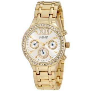 August Steiner Womens ASA840YG Crystal Multifunction Bracelet Watch 