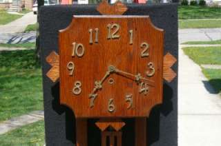   Western Mission Wall Regulator Clock Original Finish Runs Good  