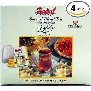 Sadaf Special Blend tea Jasmine, 50 Count (Pack of 4)  