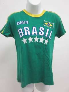 CARLOS MIELE Green Yellow Brasil Soccer T Shirt Sz M  