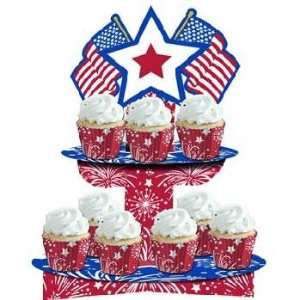    Stars and Stripes Tiered Cupcake Tray Centerpiece Toys & Games