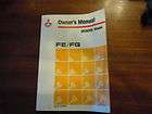 2002 Mitsubishi FUSO FE/FG Series Owners Manual Set, Us