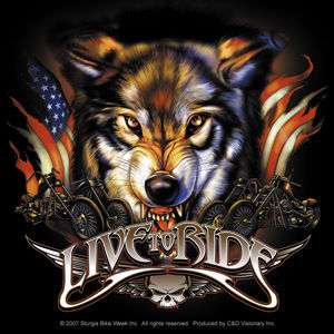 LIVE TO RIDE wolf/choppers STICKER  biker motorcycles ** 