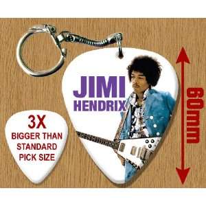  Jimi Hendrix BIG Guitar Pick Keyring Musical Instruments