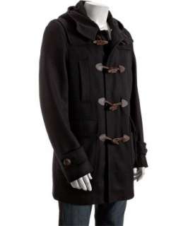 Dsquared2 navy wool blend hooded toggle coat  