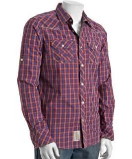 Just A Cheap Shirt red plaid rolled sleeve button front shirt 