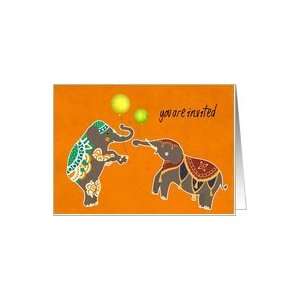   , two elephants with balloons, kids birthday party Card: Toys & Games