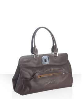 Longchamp chocolate brown leather Gatsby tote   