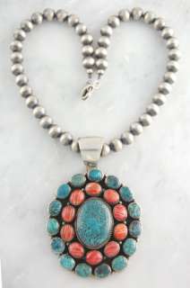   sterling silver turquoise spiny oyster shell necklace jewelry item nk