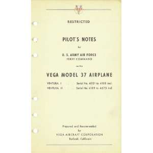    Lockheed Vega Aircraft Pilots Notes Manual Lockheed Books
