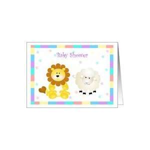  Lion and Lamb Baby Shower Invitations Card Health 