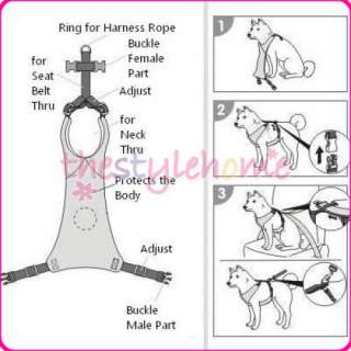 Adjustable Dog Pet Car Seat Safety Belt Harness Red M  