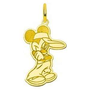    Gold Plated Sterling Silver Disney Mickey Mouse Charm Jewelry