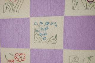 30s Ruby McKim Flower Garden Antique Quilt A+ BORDER  