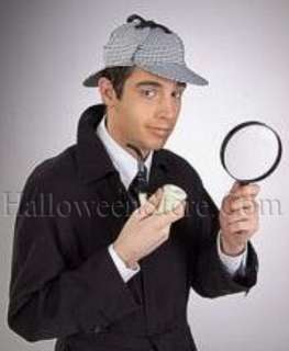   Sherlock Holmes style Houndstooth Hat, Pipe, and Magnifying Glass