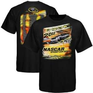  NASCAR Checkered Flag NASCAR 2012 Schedule T Shirt   Black 