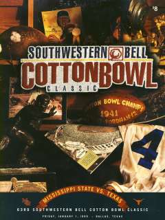 1999 Cotton Bowl Program Texas 38 Mississippi State 11  