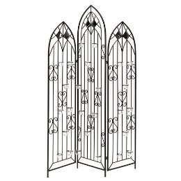 NEW 3 PANEL WROUGHT IRON ROOM DIVIDER CANDLEHOLDER T  