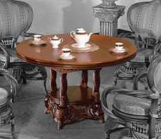 Rattan Louis XVI 48” Round Dining Table  