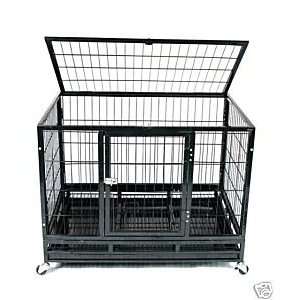  48 Heavy Duty Pet Crate With Wheels *Black*