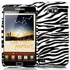 AT&T Samsung Galaxy Note Black White Hard Case + Rubber Silicone Skin 