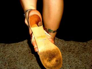 Well worn Dollhouse sandals heels TRASHED  