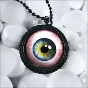   Eye Taxidermy Eyeball Horror Halloween Costume Black Necklace 528 RFB