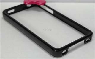 Hello Kitty bumper Case 3D design Red Bowknot Black Bumper for Apple 