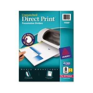  Avery Direct Print Unpunched Dividers, 8 Tab, 4 Sets 