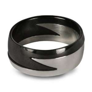  Steel Black Lightning Mens Puzzle Ring   size 5 Jewelry