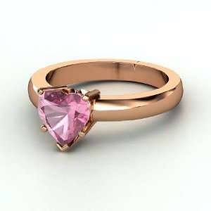  One Heart Ring, Heart Pink Tourmaline 14K Rose Gold Ring Jewelry