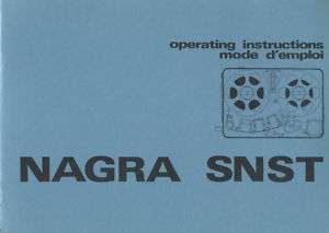 Nagra SNST DSP Operating Instructions User Manual PDF  