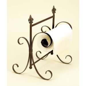  Metal Counter Top Paper Towel Holder Fleur de Lis Motif 