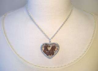   HORSE HEART NECKLACE BROKEN CHINA JEWELRY BY CHARMEDWARE  