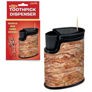 Bacon Toothpick Dispenser, Tasty Bacon Flavored Picks  