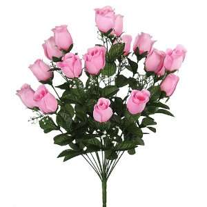    Elegant Jumbo Silk Rose Bud Flowers Bush Wedding Bouquet   Pink 003