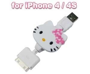Hello Kitty USB Data Charge Sync Cable For touch 4 iPad iPhone 4 
